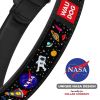 Leather Dog Collar with NASA Design Dog Collars for Medium Dogs Small Large Dogs Heavy Duty Collar with Durable Metal Buckle 14-19 inch Neck x 1 inch