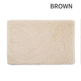 Dog Bed And Extra Matching Cover Sheet Dog Crate Pad Ultra Soft Dog Bed Mat Washable Pet Kennel Bed With Non-Slip Bottom Fluffy Plush Sleeping Ma (Color: Brown, size: M)