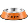 Stainless steel dog bowl; color anti-skid dog bowl; cat bowl