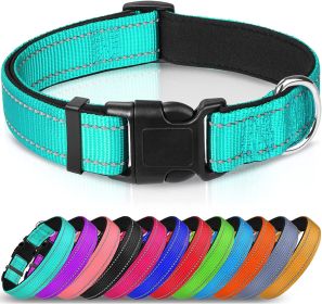 Reflective Dog Collar; Soft Neoprene Padded Breathable Nylon Pet Collar Adjustable for Medium Dogs (Color: Pink, size: Medium (Pack of 1))